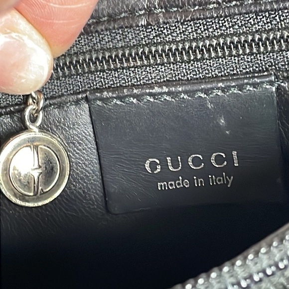 Vintage Gucci Structured Foldover Flap Shoulder Bag Black Leather Evening - Picture 15 of 16